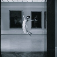 Ballerina in a jump in the Hall of Goya I