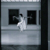 Ballerina in a jump in the Hall of Goya II